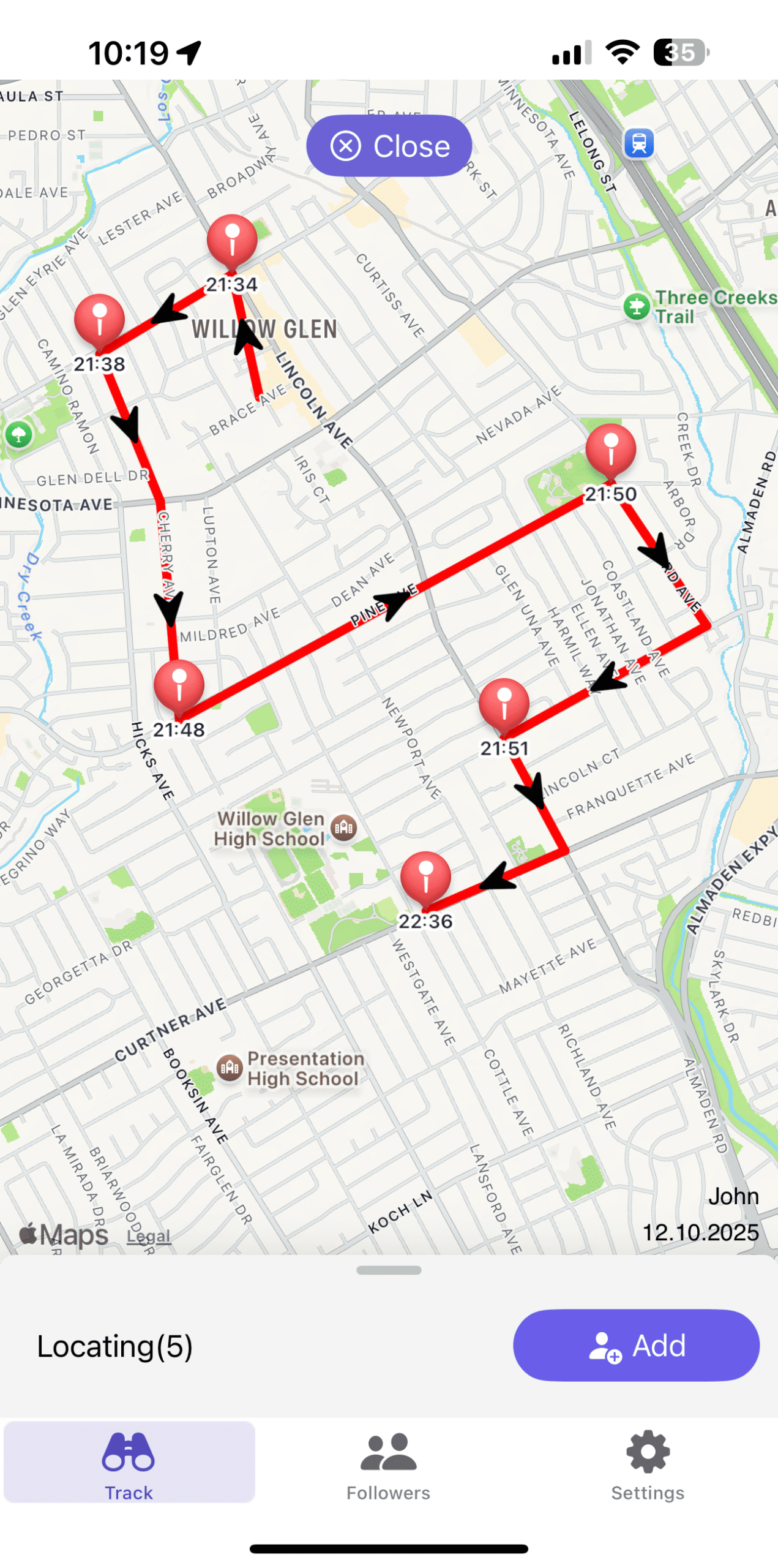 Real-time location sharing with Tracker Real-time location sharing with Tracker